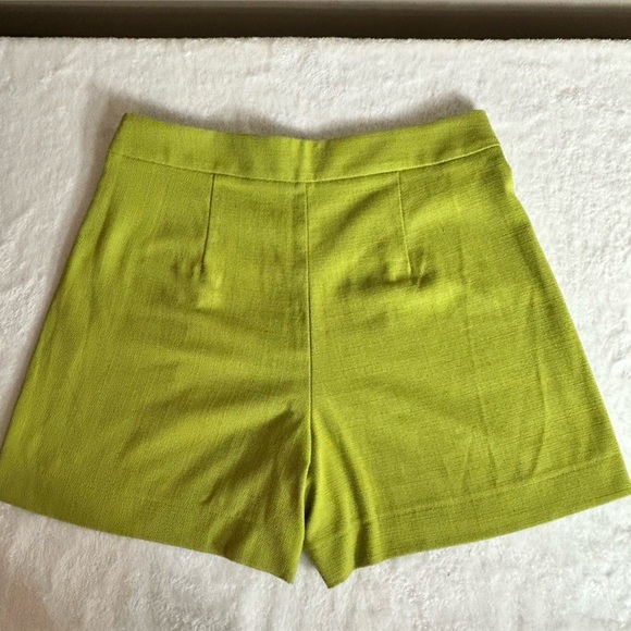 Ann Taylor Women’s Olive Green High Waist Side Zip Shorts Buttons Size 6 - Picture 3 of 11
